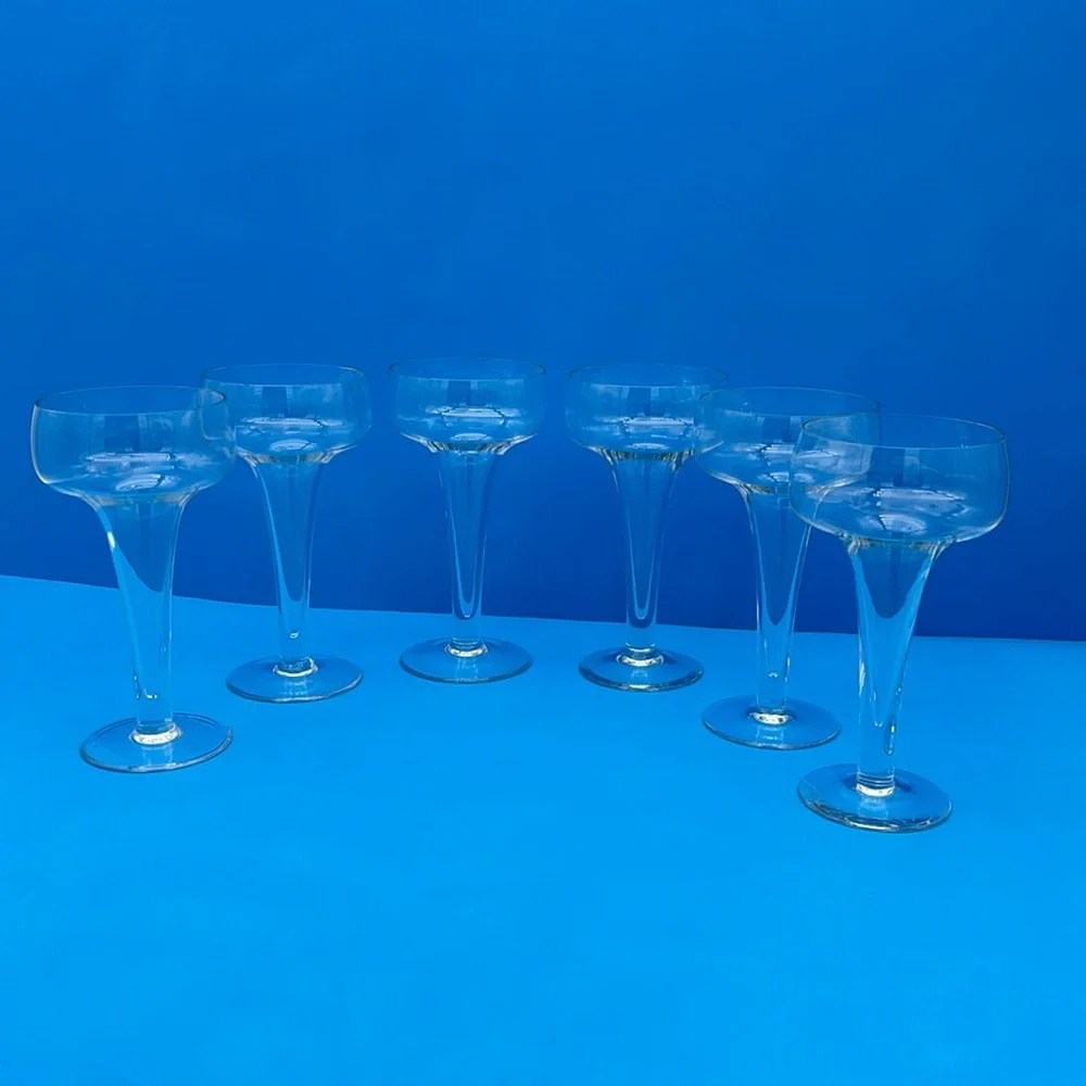 6 MCM Rosenthal Hollow Stem Crystal Champagne Coupes